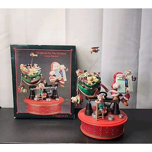 Vintage 1993 Enesco Weighting for the Holidays Small World Of Music, Works